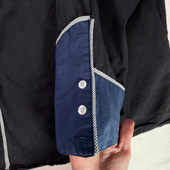 Coofandy Western Cowboy Shirt Black Blue Rose Embroidered Long Sleeve XX Large - Picture 9 of 16